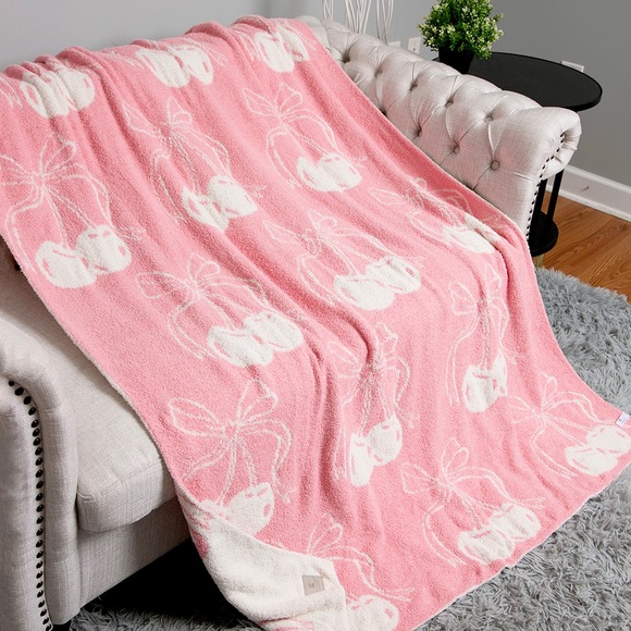 Pink Cherry Throw Blanket - Picture 5 of 5